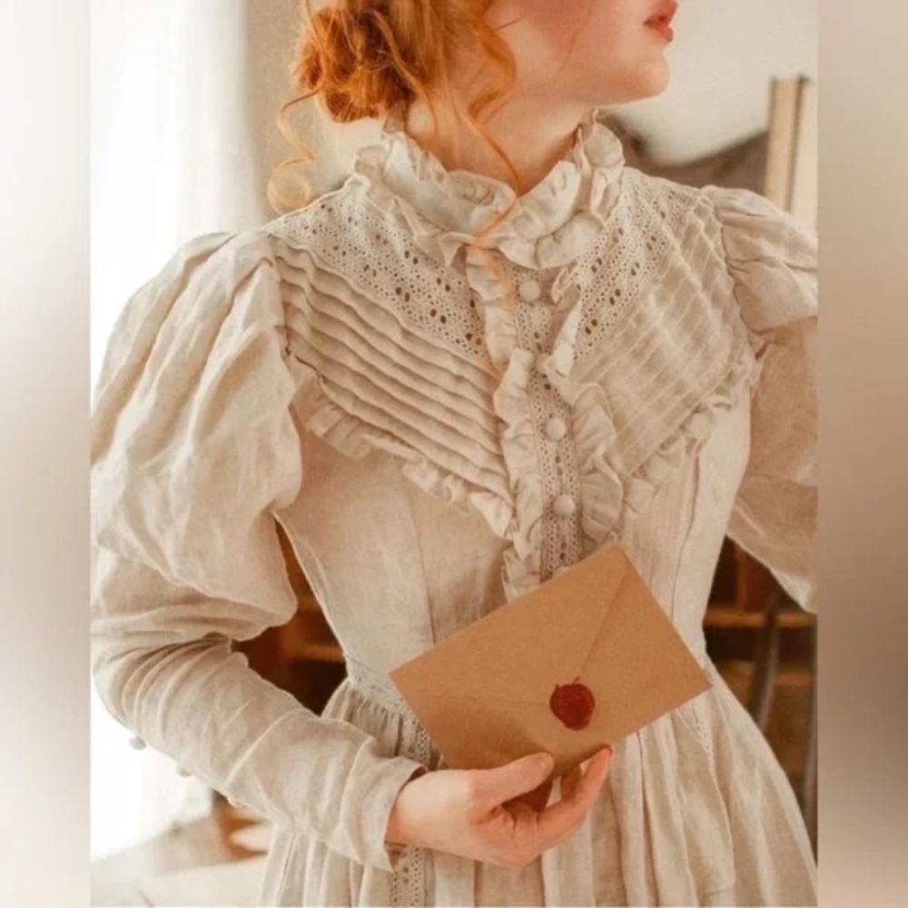 Linennaive linen Victorian dress